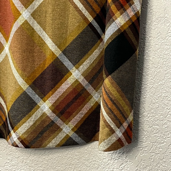 Connected Apparel Brown Burnt Orange Plaid Winter Fall Dress Casual Classic - Picture 6 of 6